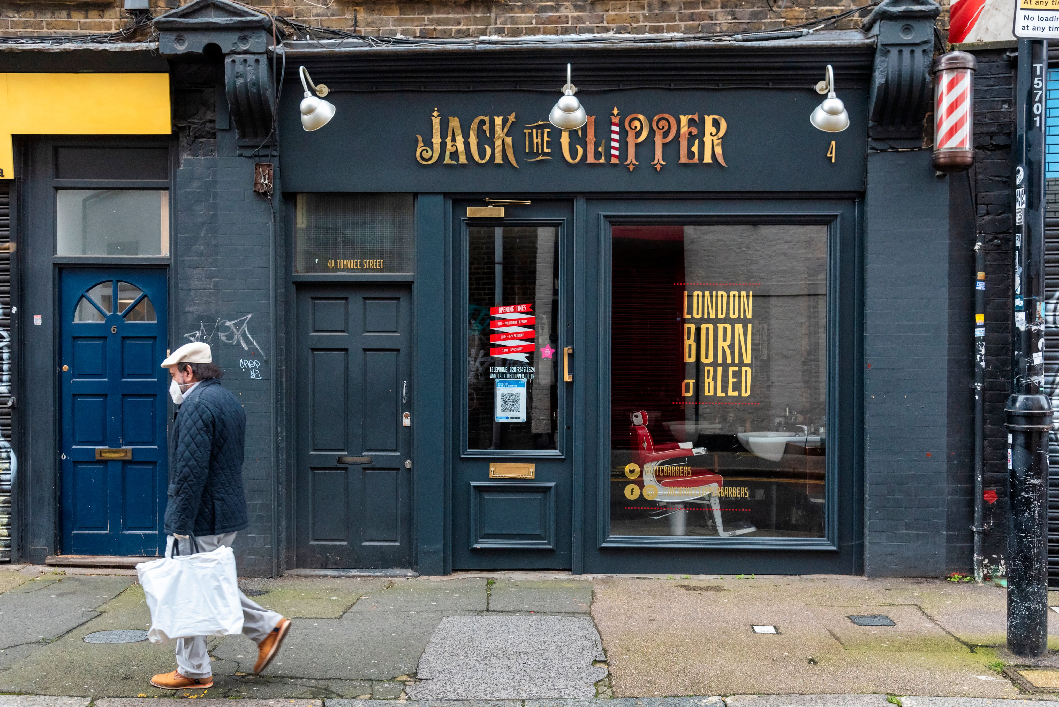 Jack The Clipper Barbers in Spitalfields, seen shut due to