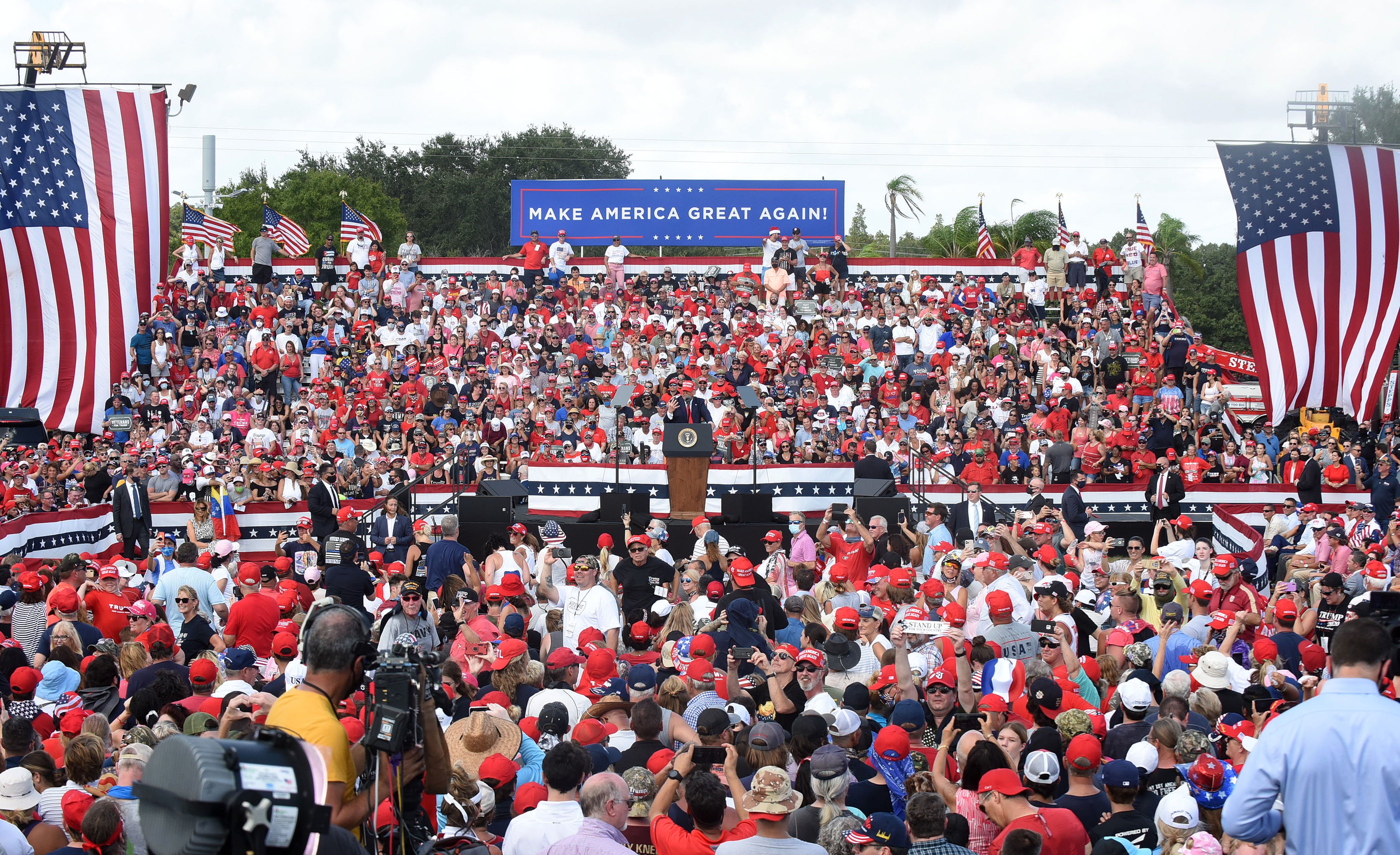 President Trump Campaigns In Tampa, Florida