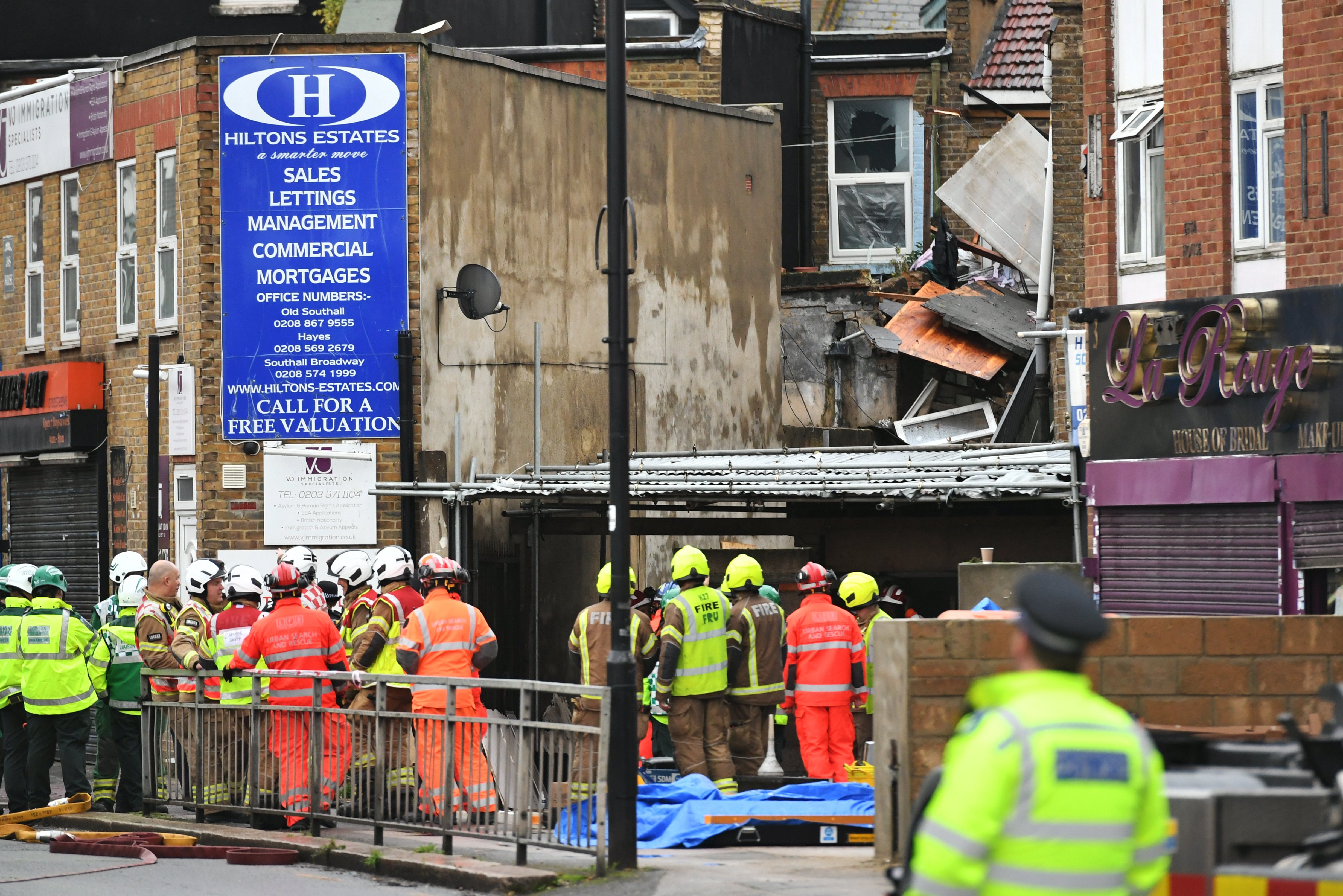 Suspected gas explosion in Ealing