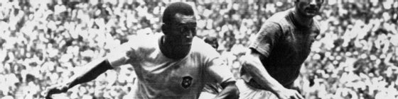 Brazilian midfielder PelÃ© (L) dribbles past Italian defender Tarcisio Burgnich during the World Cup final on 21 June 1970 in Mexico City. PelÃ© scored the opening goal for his team as Brazil went on to beat Italy 4-1 to capture its third World title after 1958 (in Sweden) and 1962 (in Chile).        (Photo credit should read STAFF/AFP/Getty Images)