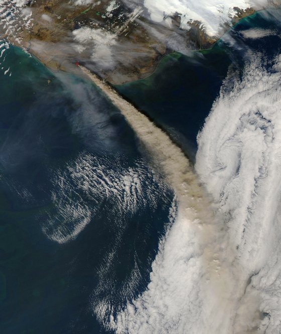 This handout picture captured by NASA?s Moderate Resolution Imaging Spectroradiometer (MODIS) on board the Aqua satellite on May 8, 2010 shows Iceland?s Eyjafjallajokull volcano continuing to emit a dense plume of ash and steam. Iceland's Eyjafjoell volcano threatened European skies with a new ash cloud Friday raising the risk of more flight cancellations, officials said. AFP / NASA MODIS - RESTRICTED TO EDITORIAL USE (Photo credit should read NASA MODIS/AFP/Getty Images)
