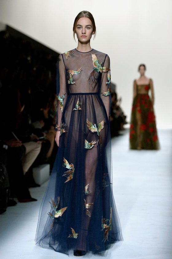A model walks the runway during the Valentino show as part of the Paris Fashion Week Womenswear Fall/Winter 2014-2015 on March 4, 2014 in Paris, France.
