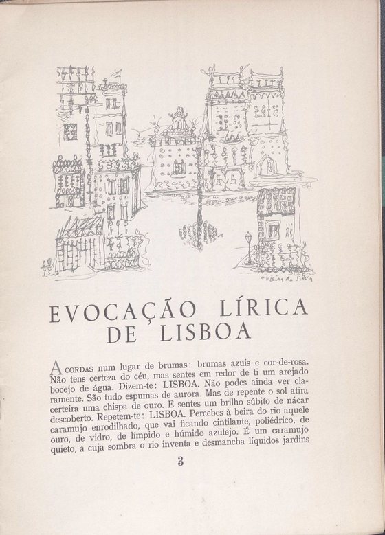 Sobre Lisboa, com desenho de Vieira da Silva
