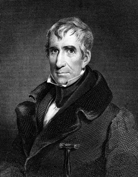 circa 1838:  William Henry Harrison (1773 - 1841), 9th President of the United States of America. He served for only one month before dying of pneumonia. His grandson Benjamin Harrison became the 23rd president.  (Photo by Hulton Archive/Getty Images)