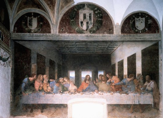 MILAN,ITALY - MAY 24: A photo released 24 May 1999 showing Leonardo da Vinci's 'The Last Supper' after restoration in Milan's Santa Maria delle Grazie church. The public will again be abto view the fresco 27 May 1999 after 21 years of restoration works. Some art critics claim the painting has been damaged by the restoration. (Photo by: AFP/Getty Images)