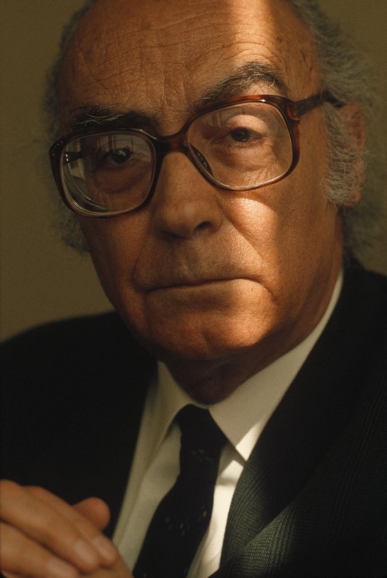 Portrait of JosÃ© Saramago, writer.  (Photo by Francis Tsang/Cover/Getty Images)