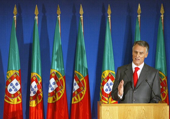 Lisbon, PORTUGAL: Anibal Cavaco Silva speaks during a press conference held at Belem Cultural Center, in Lisbon 20 October 2005, to announce his intention to run for presidency in the early 2006 elections. Former Finance Minister (1980 to 1983) and Prime Minister (1985 to 1995), Cavaco Silva drove Portugal to a decade of prosperety taking advantage of the European cohesion funds, and was defected on the 1996 presidential run by actual President Jorge Sampaio. AFP PHOTO/ FRANCISCO LEONG (Photo credit should read FRANCISCO LEONG/AFP/Getty Images)