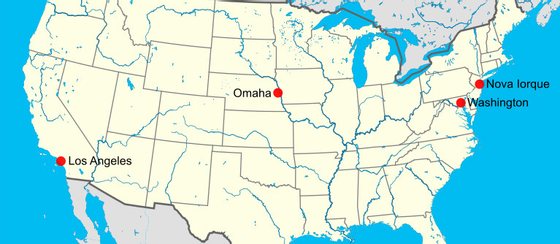 LocalizaÃ§Ã£o de Omaha, no estado do Nebrasca, nos Estados Unidos da AmÃ©rica.
