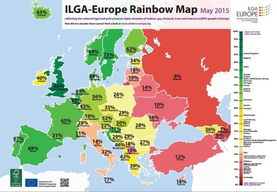 Rainbow map europe