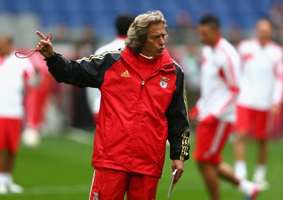 AMSTERDAM, NETHERLANDS - MAY 14:  Manager Jorge Jesus of Benfica gestures during an SL Benfica training session ahead of the UEFA Europa League Final match against Chelsea at the Amsterdam Arena on May 14, 2013 in Amsterdam, Netherlands.  (Photo by Michael Steele/Getty Images)