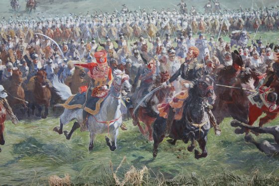 A carga da cavalaria francesa liderada pelo marechal Ney