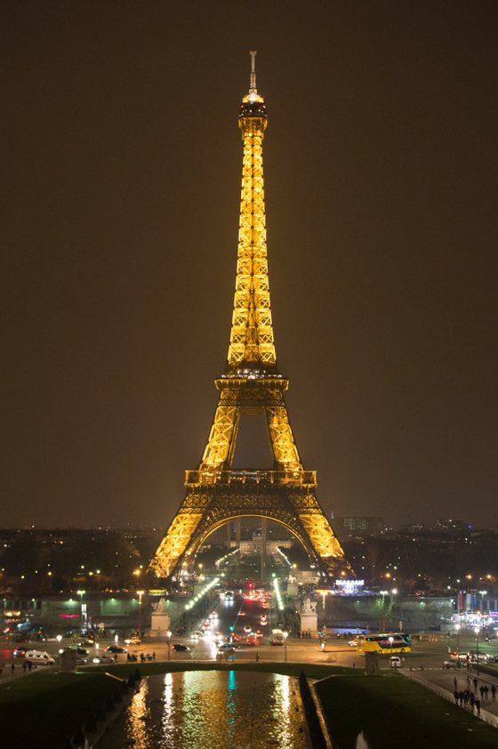 The Eiffel tower is seen while submerging into darkness at 8:30 pm (local time) as part of the Earth Hour switch-off on March 23, 2013 in Paris. Organisers expect hundreds of millions of people across more than 150 countries to turn off their lights for 60 minutes on Saturday night -- at 8:30 pm local time -- in a symbolic show of support for the planet. While more than 150 countries joined in last year's event, the movement has spread even further afield this year, with Palestine, Tunisia, Suriname and Rwanda among a host of newcomers pledging to take part. AFP PHOTO BERTRAND LANGLOIS (Photo credit should read BERTRAND LANGLOIS/AFP/Getty Images)