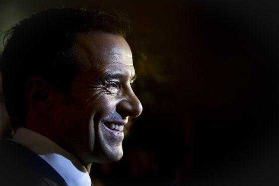 Portuguese football manager Jorge Mendes stands in front of the press during the release of the book "The Special Agent" written by Miguel Cuesta and Jonathan Sanchez in Lisbon on February 2, 2015. AFP PHOTO/ PATRICIA DE MELO MOREIRA        (Photo credit should read PATRICIA DE MELO MOREIRA/AFP/Getty Images)