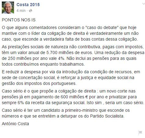 Costa prestaÃ§Ãµes facebook