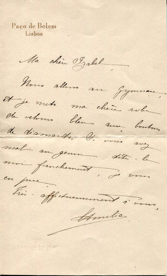 Carta Manuscrita - Rainha D. AmÃ©lia