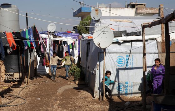 CrianÃ§as no campo de refugiados de Moussa Al Jassem. (18 de novembro de 2015) .NUNO VEIGA/LUSA