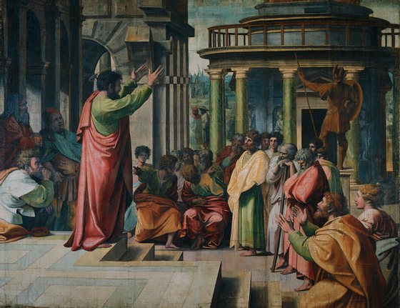 Paulo pregando em Atenas. Rafael, 1515
