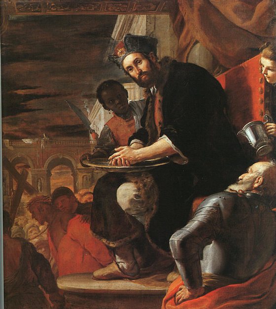 PÃ´ncio Pilatos dÃ¡ o julgamento por encerrado. Mattia Preti, 1663