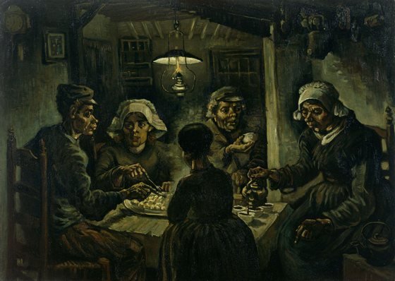 Os Comedores de Batatas de Van Gogh (1885), obra que vai marcar, entre outras, a obra do cineasta hÃºngaro Bela Tarr, "O Cavalo de Turim"