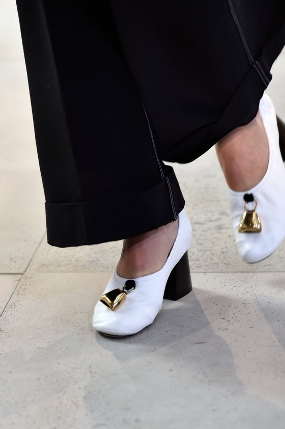 PARIS, FRANCE - SEPTEMBER 28: A shoe detail is seen as a model walks the runway during the Celine show as part of the Paris Fashion Week Womenswear Spring/Summer 2015 on September 28, 2014 in Paris, France. (Photo by Pascal Le Segretain/Getty Images)
