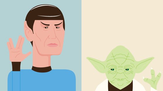 Spock e Yoda: bate na palma da mÃ£o