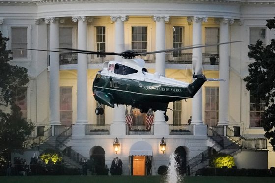 President Trump Arrives Back At White House After Stay At Walter Reed Medical Center For Covid
