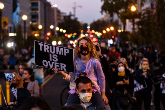 Protests Continue In Washington, DC As Presidential Contest Remains Undecided