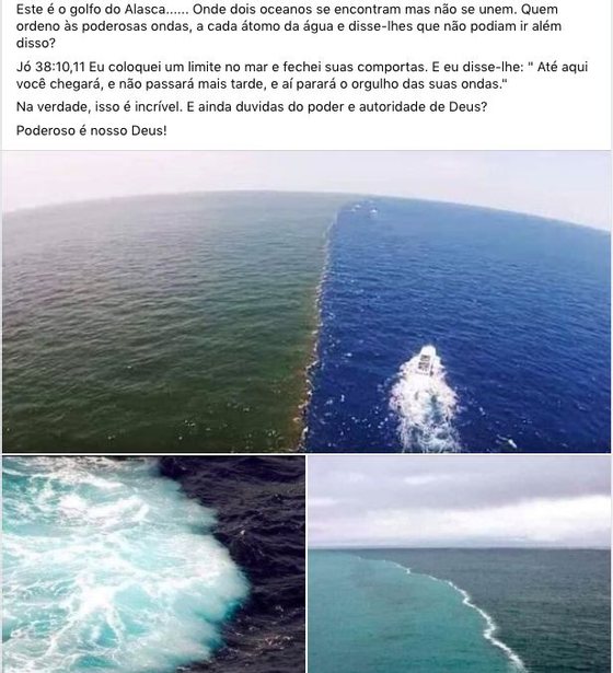Fotografias sobre um suposto encontro entre dois oceanos.