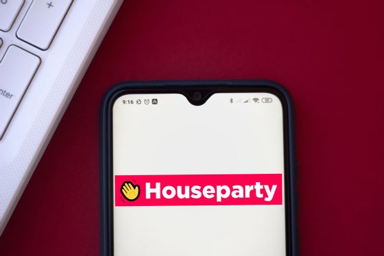 In this photo illustration the Houseparty logo seen
