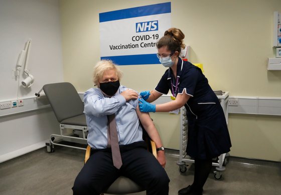 Boris Johnson Receives The AstraZeneca Vaccine