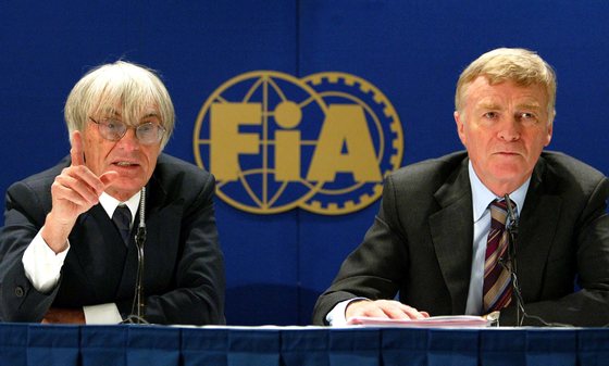 Formula 1 boss Bernie Ecclestone (L) and FIA Presi