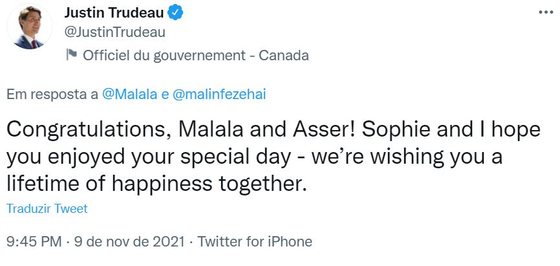 Justin Trudeau casamento Malala