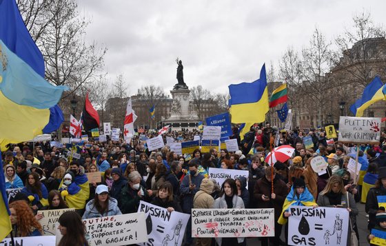 Demonstrations in France in support for Ukraine