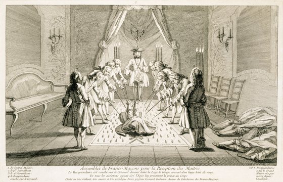 Assembly Of Freemasons For The Initiation Of A Master circa 1733