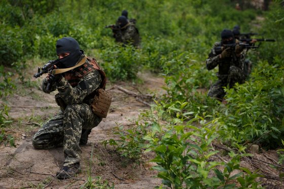 Combat Training Of Fighters Of The Bucha Territorial Defense Near Kyiv