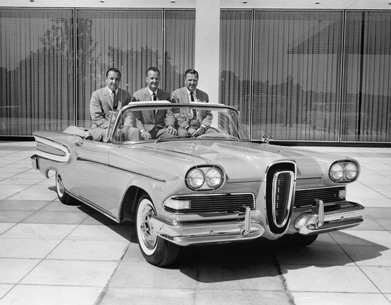 Three Family Ford Executives in Convertible