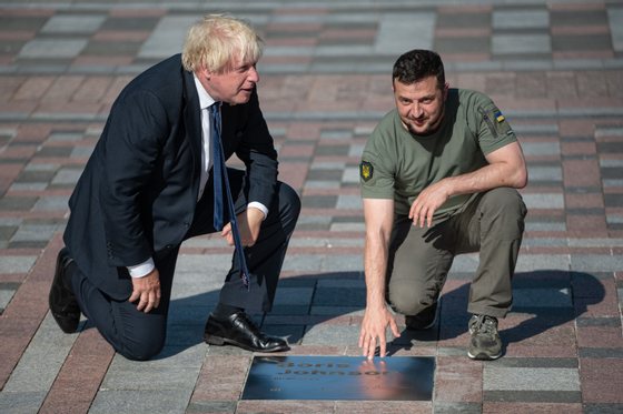 Boris Johnson Meets With Zelensky In Kyiv On Ukraine's Independence Day