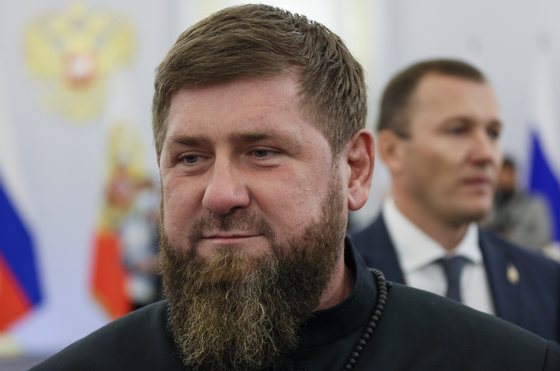 epa10215716 Chechnya's regional President Ramzan Kadyrov before a ceremony to sign treaties on new territories' accession to Russia at the Grand Kremlin Palace in Moscow, Russia, 30 September 2022. From 23 to 27 September, residents of the self-proclaimed Luhansk and Donetsk People's Republics as well as the Russian-controlled areas of the Kherson and Zaporizhzhia regions of Ukraine voted in a so-called 'referendum' to join the Russian Federation.  EPA/MIKHAIL METZEL/SPUTNIK/KREMLIN POOL MANDATORY CREDIT