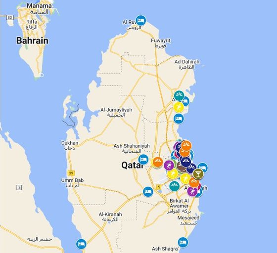 Mapa da cerveja Qatar
