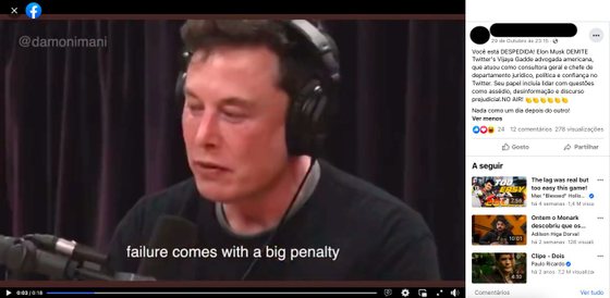 O vÃ­deo em que Elon Musk alegadamente despede e direto uma responsÃ¡vel do Twitter