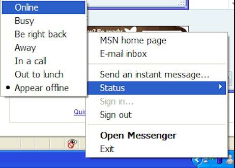 MSN Messenger: funcionalidade de "aparecer offline"