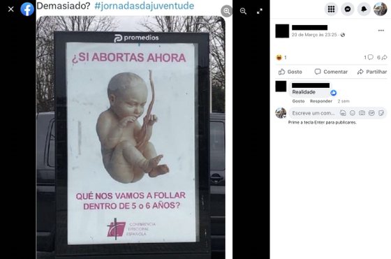 Fact review.  “If you abort now, who are we going to rape in five or six years?”  Spanish church made this poster?