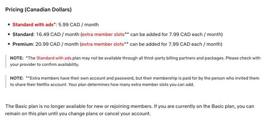 Mais mudanças? Netflix remove plano básico no Canadá