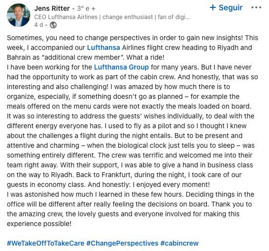 Jens Ritter chefe executivo da Lufthansa