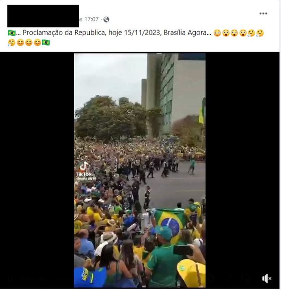 PublicaÃ§Ã£o sobre suposta manifestaÃ§Ã£o contra Lula da Silva em BrasÃ­lia.