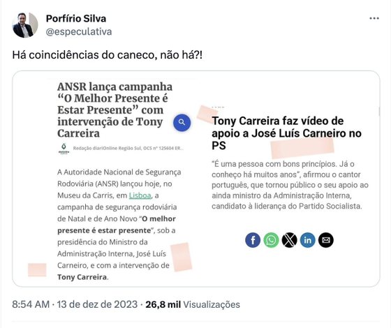 A publicaÃ§Ã£o de PorfÃ­rio Silva, que relaciona os dois eventos