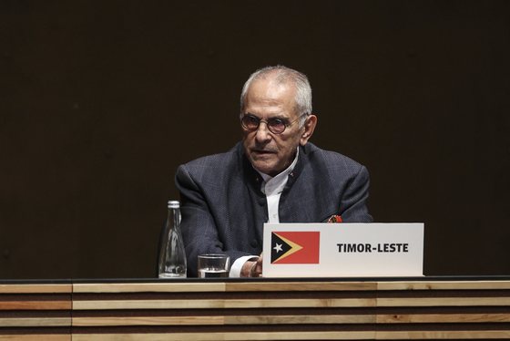 O Presidente da RepÃºblica de Timor-Leste, JosÃ© Ramos-Horta intervÃ©m na sessÃ£o comemorativa do 50Âº aniversÃ¡rio do 25 de abril de 1974, com os Chefes de Estado irmÃ£os, cuja independÃªncia esteve ligada do 25 de abril em Lisboa, 25 de abril de 2024. MIGUEL A. LOPES/LUSA