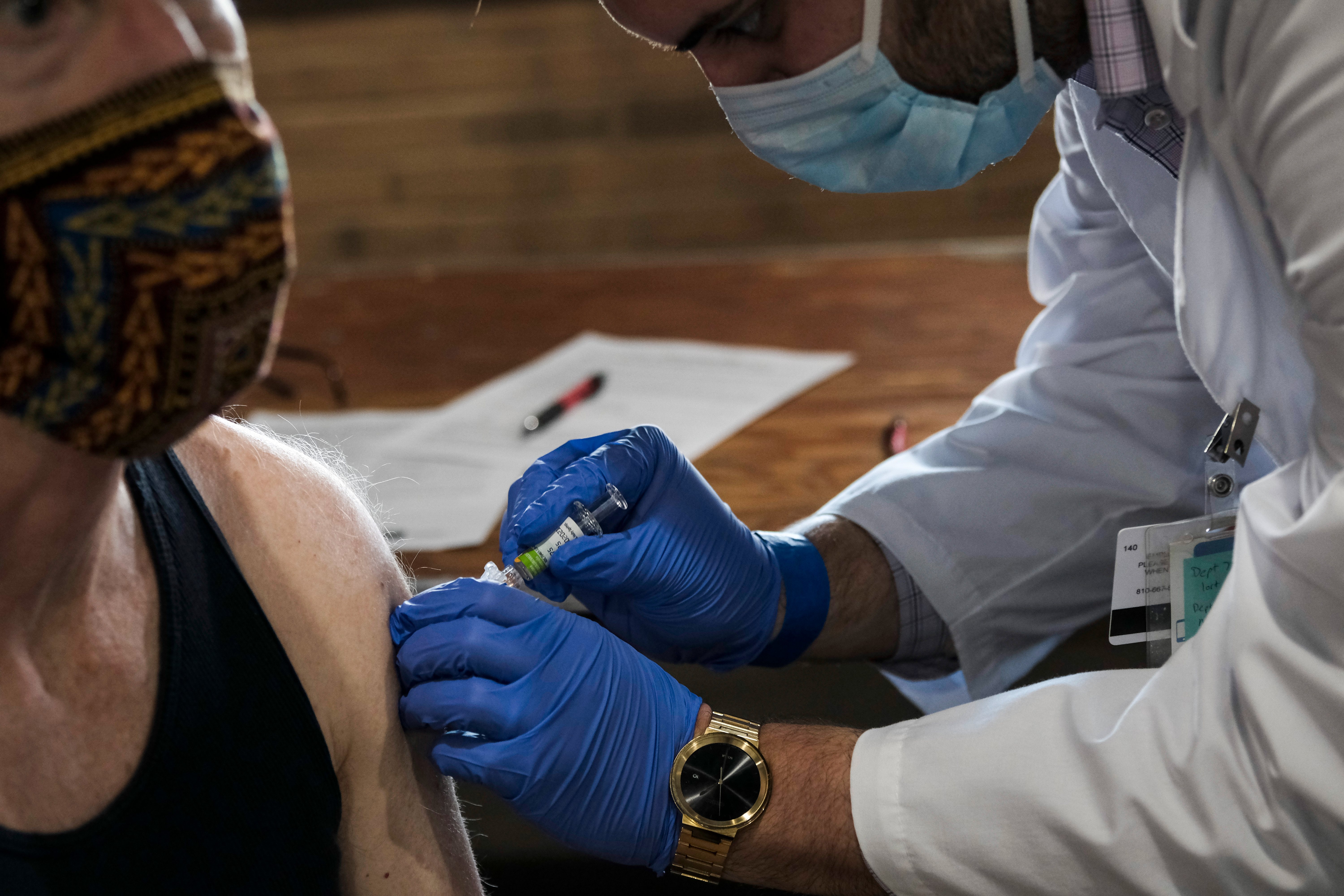 Free Flu Shots Are Administered At Comerica Park In Detroit