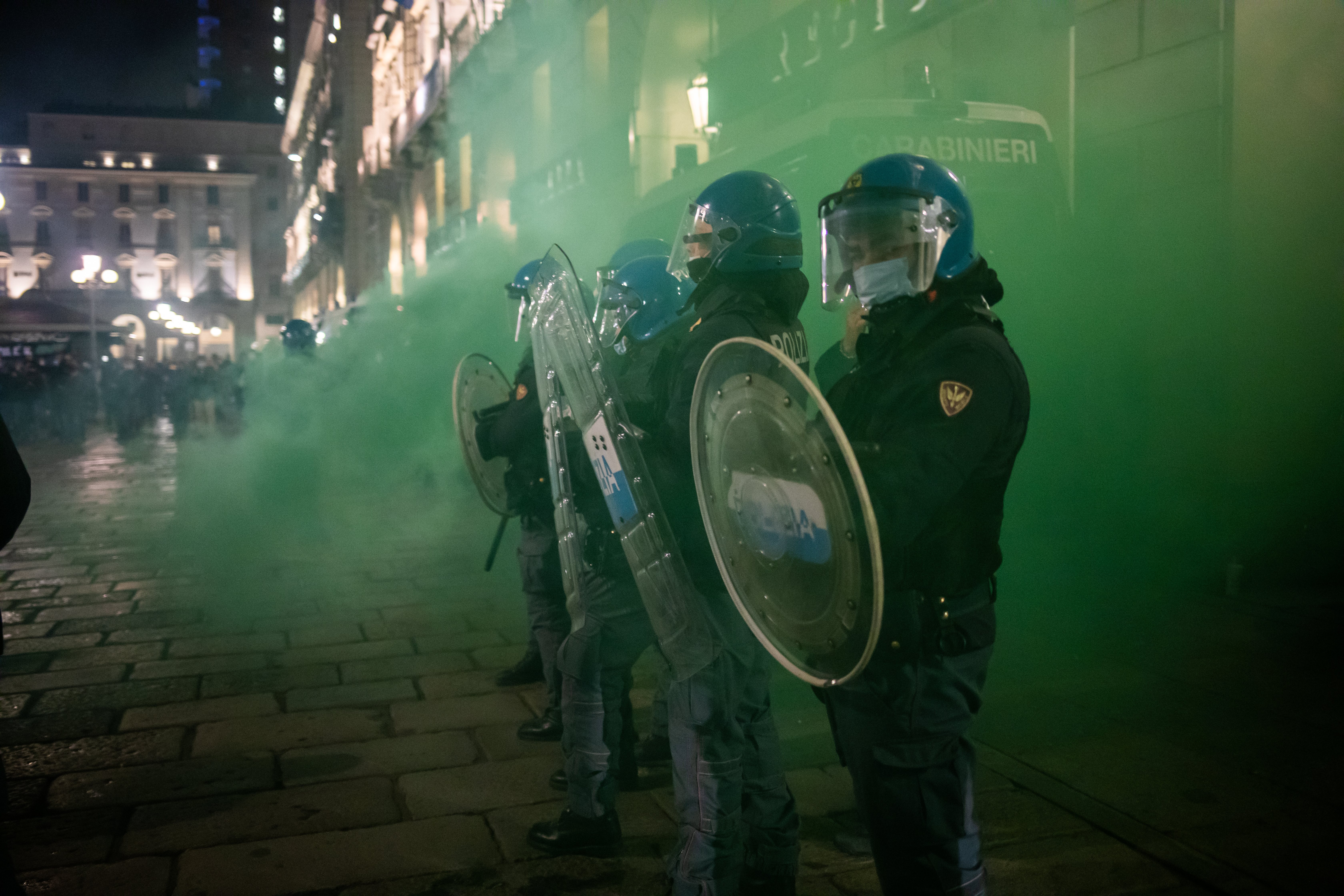 Protest Continues in Turin Against The Government and COVID-19 Restrictions