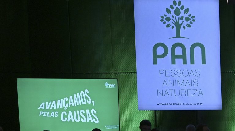 A porta-voz do partido Pessoas - Animais - Natureza (PAN), Inês Sousa Real,  na apresentação do programa eleitoral do PAN para as Eleições Legislativas 2024, Porto. 17 de fevereiro de 2024. FERNANDO VELUDO/LUSA
